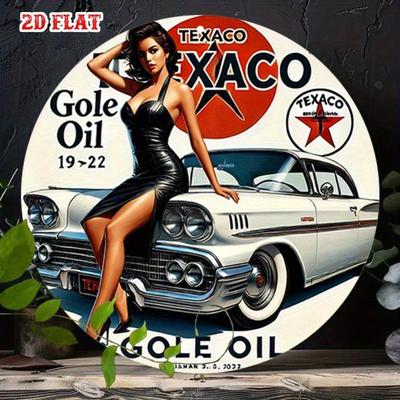 Винтажная жестяная табличка Texaco Ретро Автосервис Металлическое настенное искусство 7,87 дюйма Декор для помещений и улицы