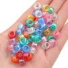 Детские аксессуары для бисероплетения своими руками Акриловые бусины Глянцевые бусины Цветные сплошные цветные бусины с большим отверстием Бусины цвета лука-розового цвета