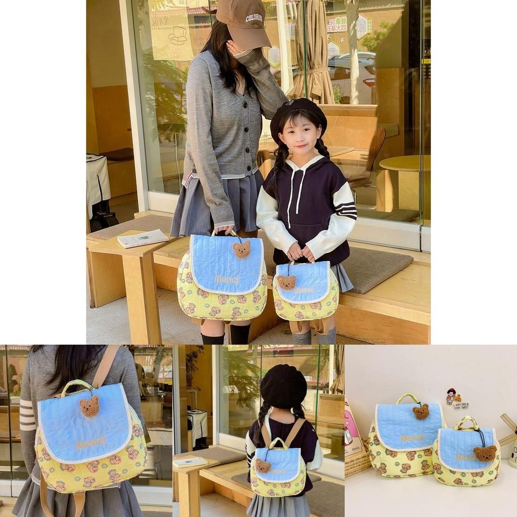 Adorable Cartoon Bear Backpack For Kids With Large Capacity Stylish Design And Breathable Canvas Material