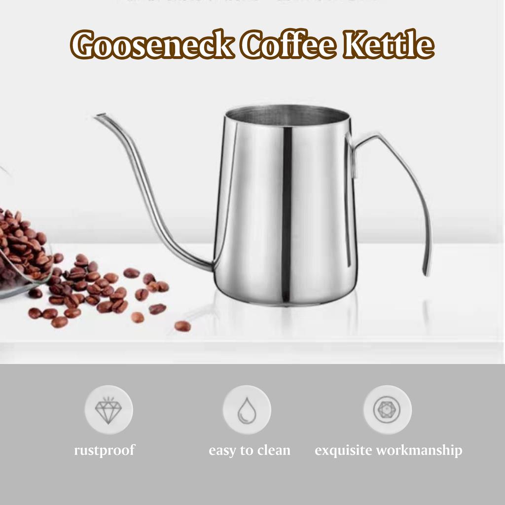 Ручной чайник из нержавеющей стали на 350 мл, чайник для капельного кофе, чайник для заваривания кофе, чайник для чая