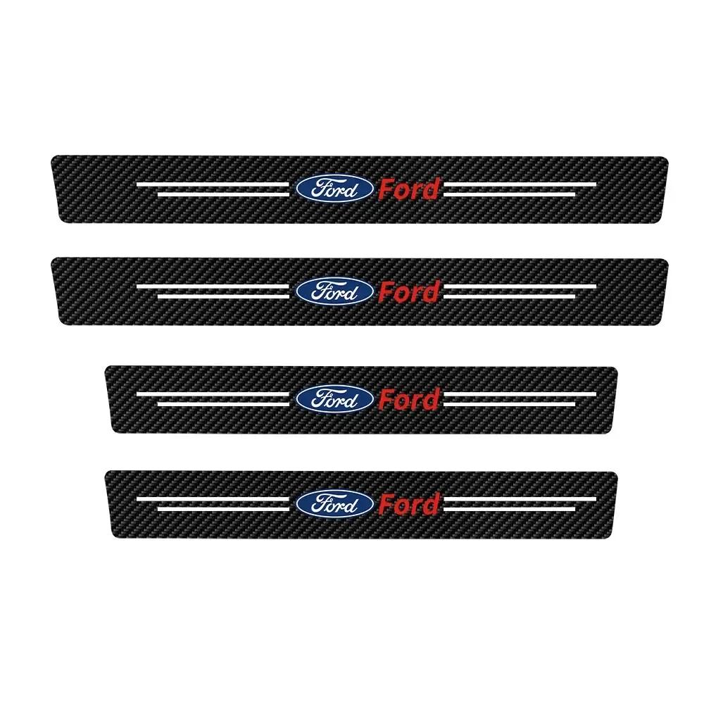 Car Sticker 2026 Ford New 2025 Hot Leather Car Door Plate Sill Anti Scuff Protector Welcome Pedal Threshold Sticker For Ford Ran