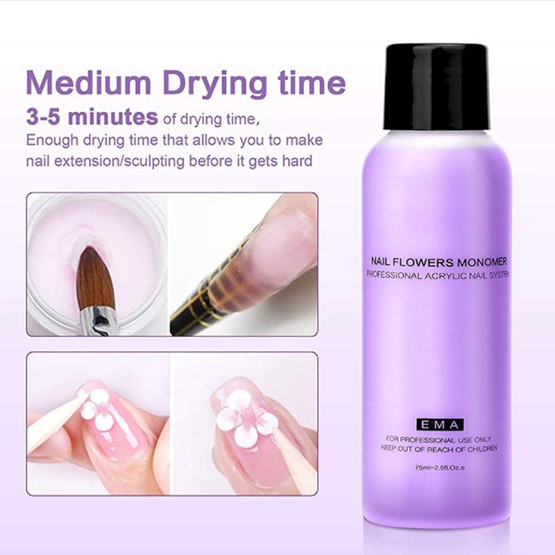 Акриловый жидкий мономер Кристаллический акриловый дизайн ногтей Наращивание ногтей Резьба Нежелтый