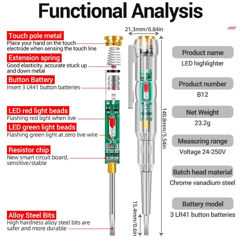 Pencil Voltmeter Power Detector Intelligent Voltage Tester Pen Electrical Screwdriver Indicator