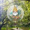 Dynamic Sculpture Metal Windmill Openwork Mandala Wind Chime Happy Gnome Garden Patio Hanging Decor Durable Outdoor Art Piece No Electricity Needed