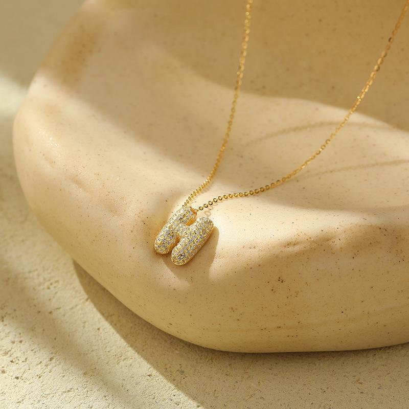 Женское ожерелье Banyan Tree из серебра 925 пробы с 26 буквами бриллиантов в форме пузыря — цепочка на ключицу в европейском и американском стиле хип-хоп.