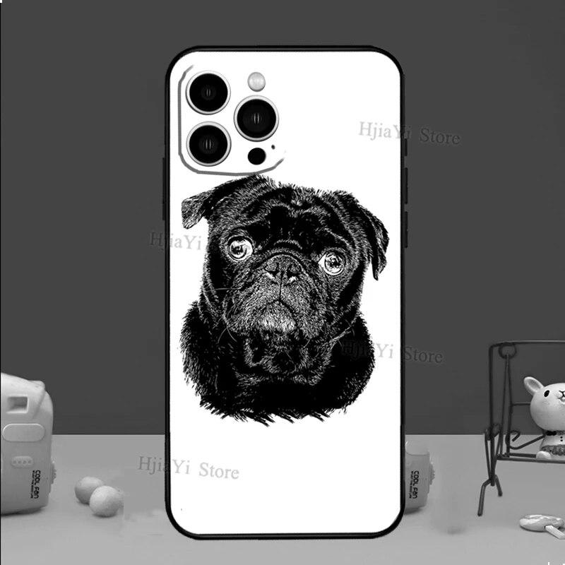 Чехол для телефона с собакой-мопсом для iPhone Samsung Galaxy Redmi Xiaomi Oppo OnePlus Note SA 7 8 9 10 11 12 13 14 20 21 22 23 53 54 Pro Max Plus Ultra TPU Soft