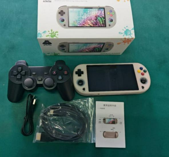 Портативная игровая консоль M22PRO с беспроводным контроллером - Классика ретро PS1 для двух игроков, Эффекты радужной подсветки