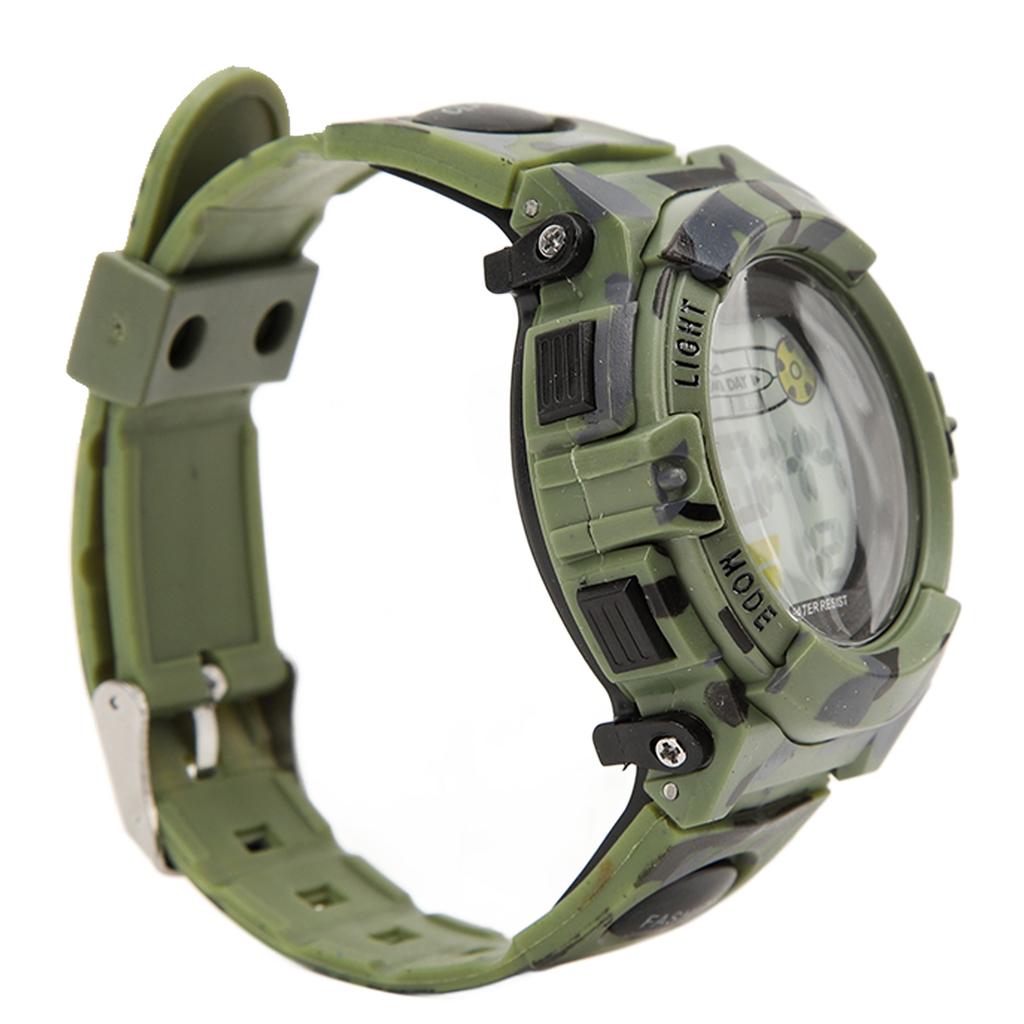 Спортивные часы водонепроницаемые серебристые часы-хронограф для мужчин студенческий подарок камуфляжный цвет