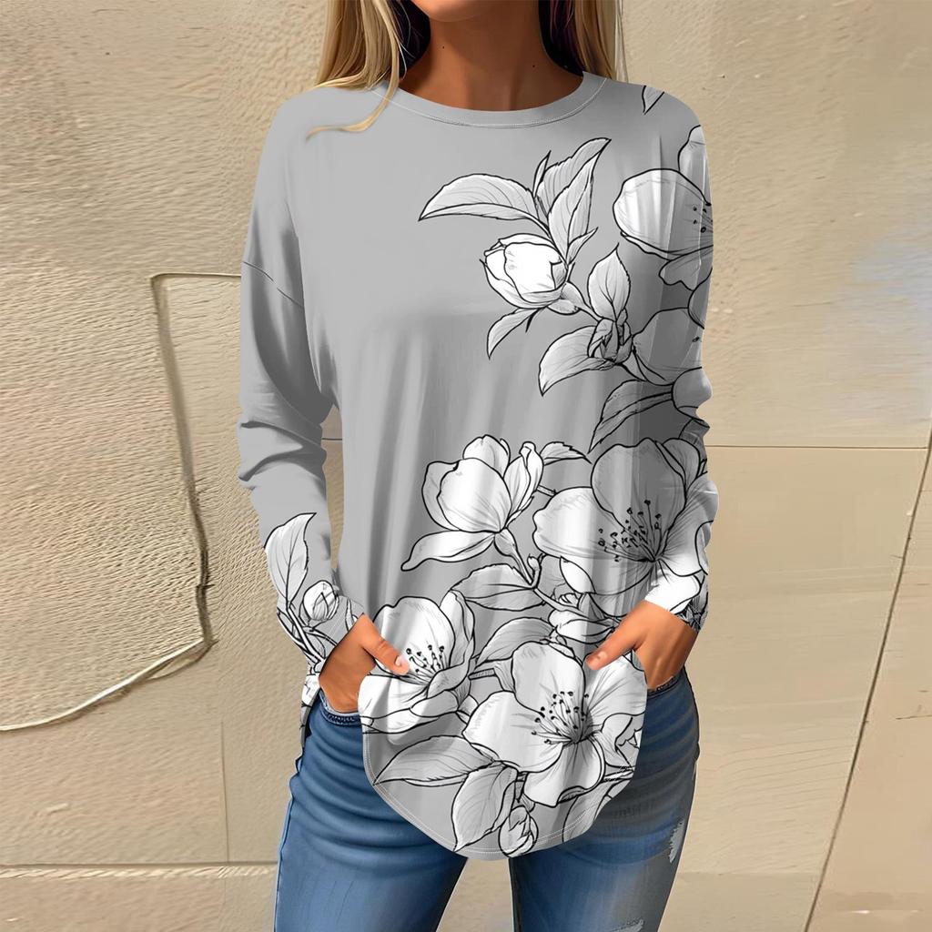 Женская мода с длинным рукавом и круглым вырезом, винтажный асимметричный пуловер