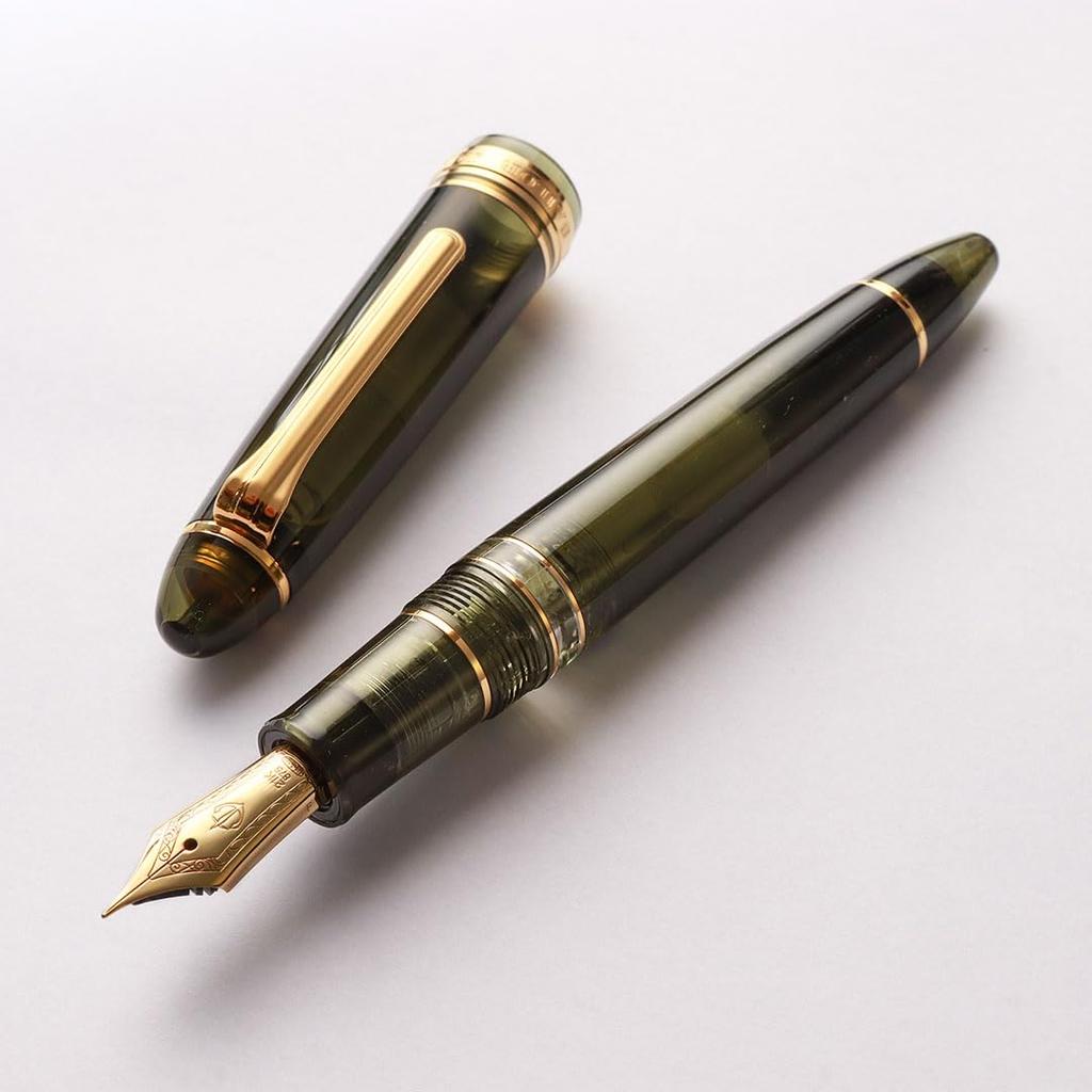 WANCHER Limited Edition SAILOR Original Profit Realo Champagne Dark Green 21K Gold Fountain Pen Special Fine [WANCHER Edition] (F Nib)