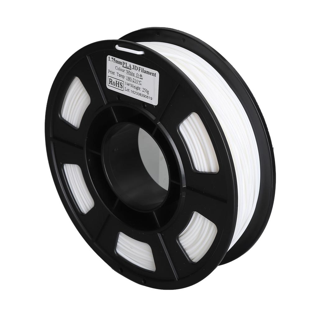 Белый филамент для 3D-принтера 1,75 мм 8,8 унции Вес нетто от 180 до 210 градусов Цельсия PLA-филамент для 3D-печати Заправка Замена