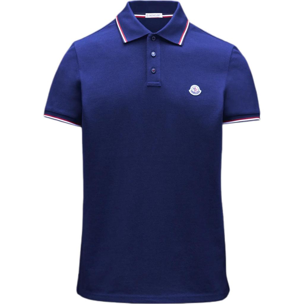 Moncler SS22 Polo Shirts Men's Indigo Polo Collar Moderate Straight Fit H20918A7030084556796