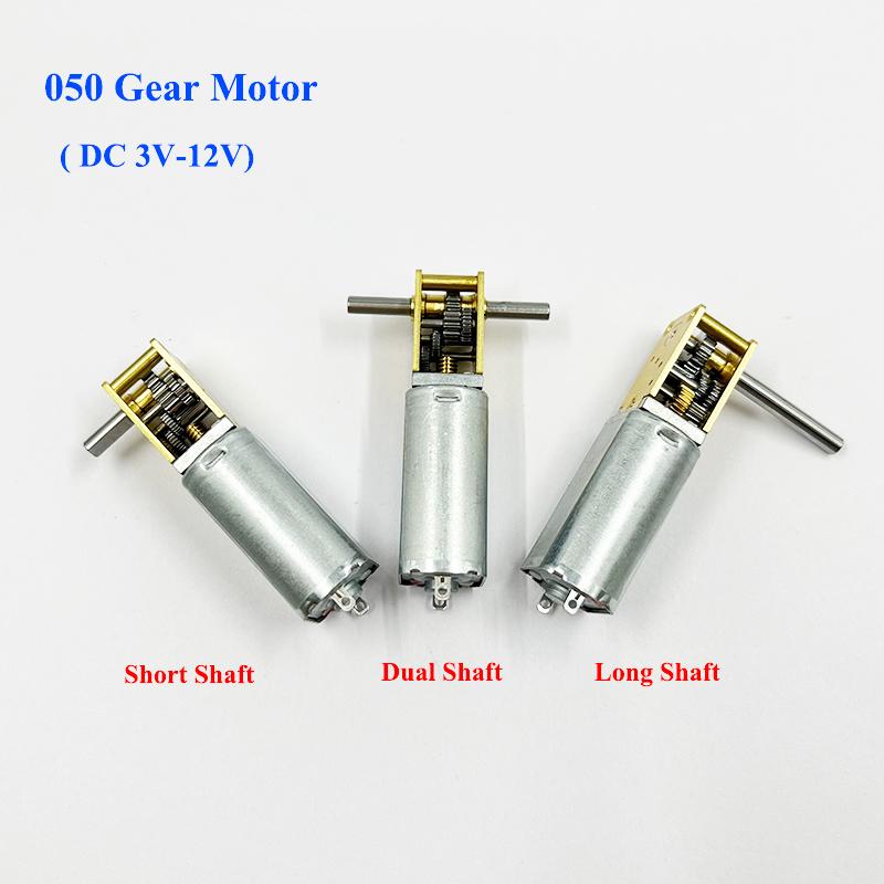 1 шт. Микро 050 Червячный Мотор-Редуктор DC3V-12V 6V 9V Низкая Скорость Высокий Крутящий Момент Цельнометаллический Редуктор Мотор Прямоугольный Короткий/ Двойной/ Длинный Вал