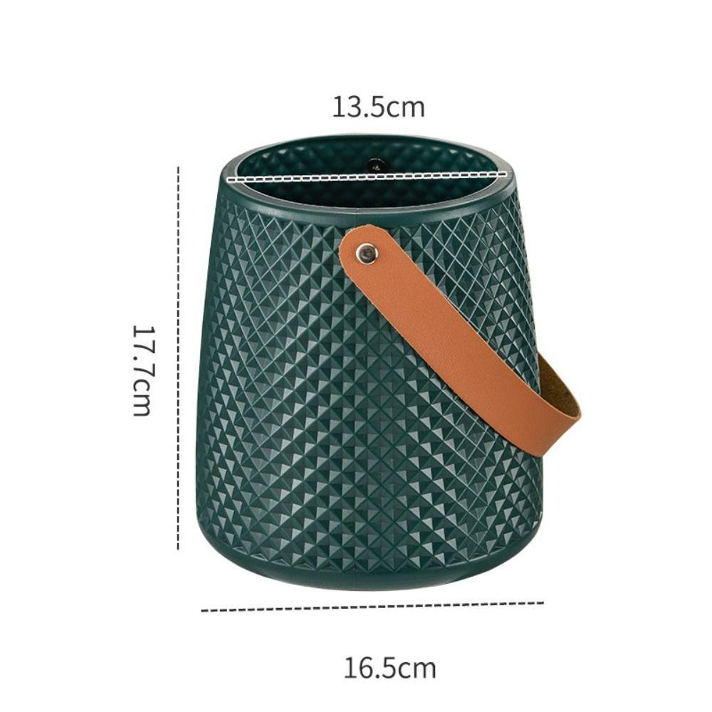 Ваза для цветов с кожаной ручкой, модная, анти-осенняя, пластиковая, цветочная композиция, скандинавский стиль, современный цветочный горшок для гостиной