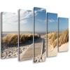 Five Piece Picture Canvas Print Beach Sea Sand Nature
