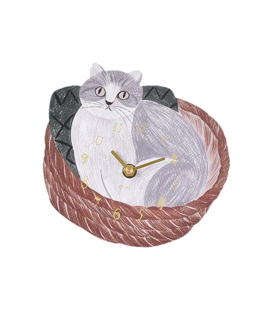 Настенные часы с вырезами Миюки Мацуо (Кошка в корзине)