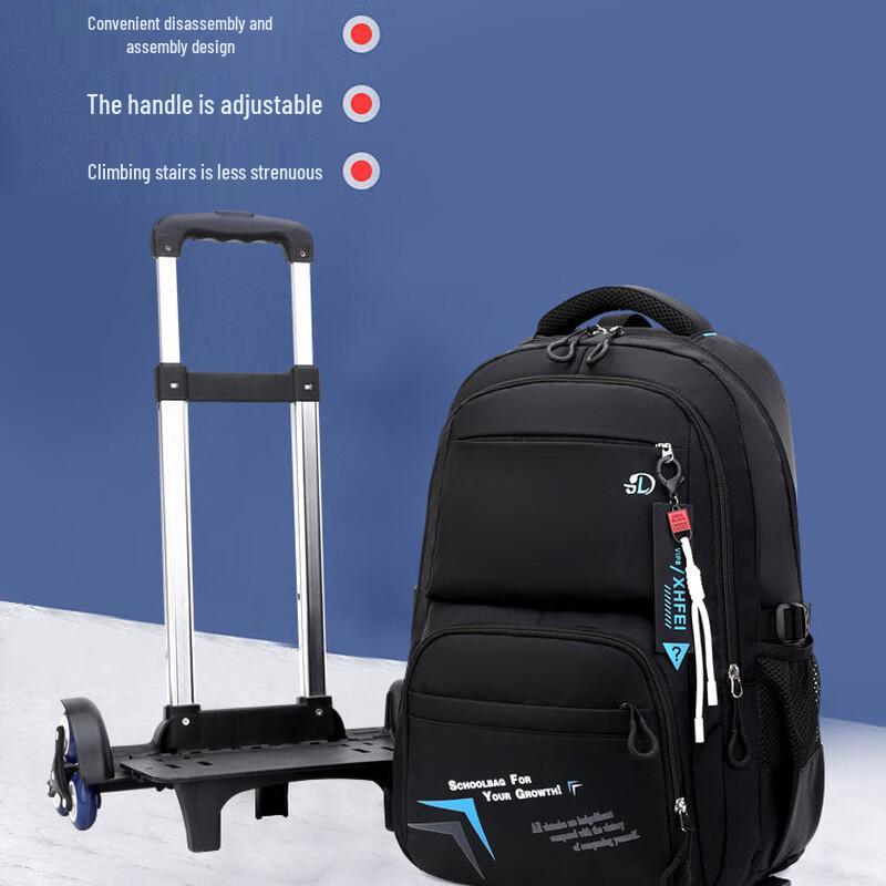 ZIRANYU Kids Detachable Rolling School Backpack