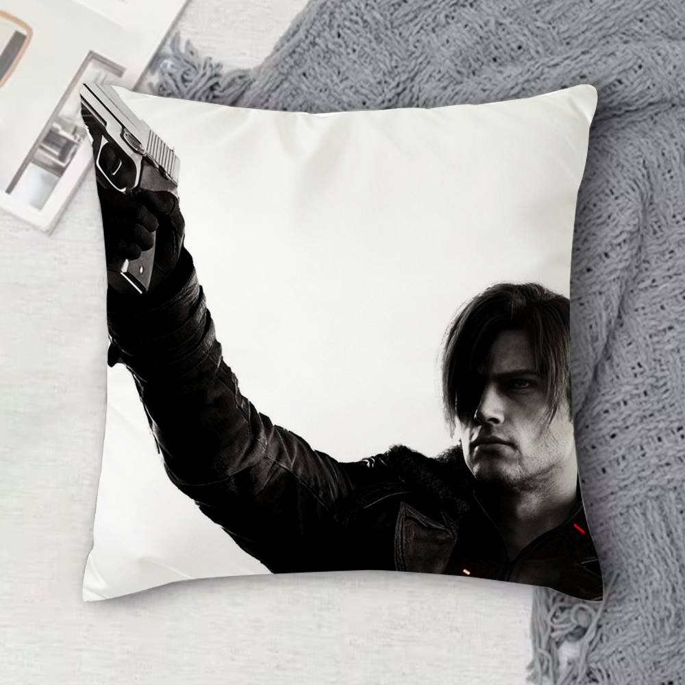 Leon R-Resident Re9 Evil 9 Double-Sided Printed Square Decorative Cushion Cover For Sofa Living Room Home Decor
