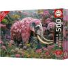 Puzzle - EDUCA - Éléphant Fleuri - 500 pieces - Theme Animaux - Pour enfants a partir de 10 ans
