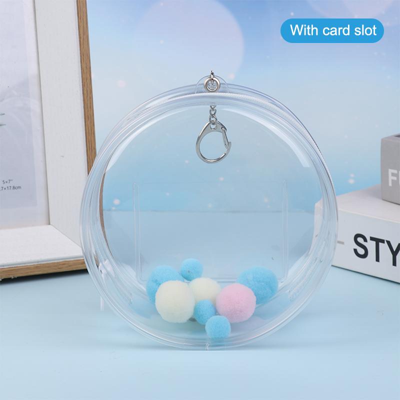 Сумка для хранения Baby Three Kimmon, плюшевая кукла Laboo, сумка для ключей из ПВХ, подвеска, прозрачный круглый чехол для куклы на молнии