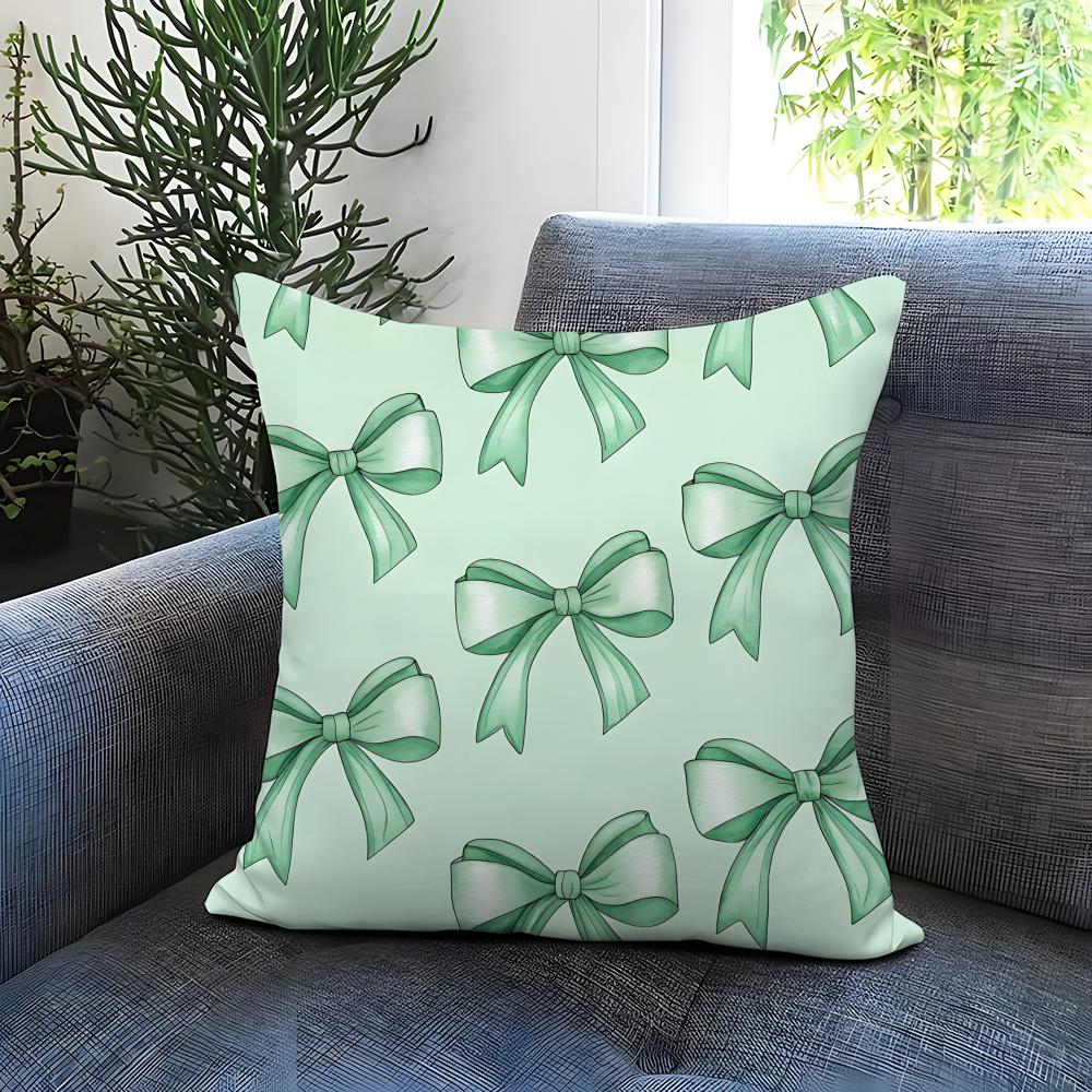 Mint green fresh background Cushion Cover Comfortable Reversible Pillow Cover Ideal for Car Sofa Bedroom Beyond