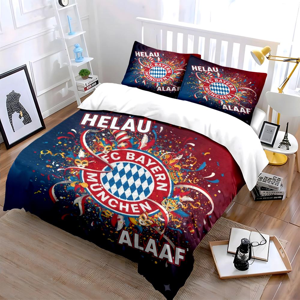 FC Bayern München Helau Bedding Bedding Duvet Cover Set Duvet Cover Pillowcases Home Decor (1 * Duvet Cover 2 * Pillowcases, without duvet insert)