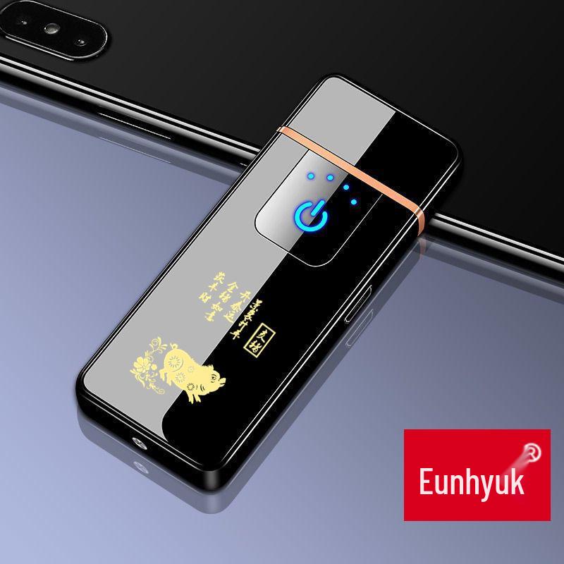 Мощная перезаряжаемая ветрозащитная флип-зажигалка в стиле Black Tech для мужчин
