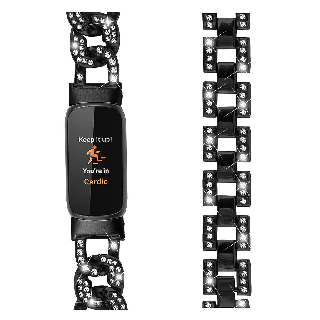 Для Fitbit Luxe Ремешок для часов с украшением из стразов Металлический ремешок из цинкового сплава