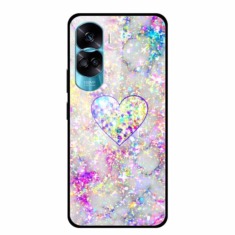 Чехол для Honor 90 Lite Honor90 Pro 5G Волк Кошки Закаленное Стекло Жесткие Чехлы для HuaWei HONOR 90 Pro 90Lite Защитный Роскошный Capa