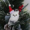 Simulation Fur Simulation Owl Plush Christmas Tree Hanging Plush Animal Ornament  Christmas Gifts