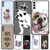Чехол British Bulldog для Samsung Galaxy S23 Ultra S22 S21 S20 FE Note 20 Ultra S8 S9 S10 Note 10 Plus