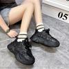 Женские кроссовки на толстой платформе, модные, осенние, новые, черные, на платформе, кроссовки для женщин, нескользящая, толстая подошва, спортивная обувь
