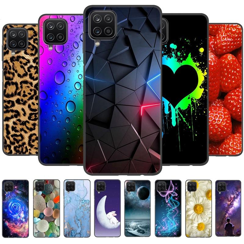 Чехол для Samsung A12, 2021, черные мягкие силиконовые чехлы из ТПУ для телефонов Samsung Galaxy A12 M12, чехол с крутым дизайном, чехол-бампер A 12