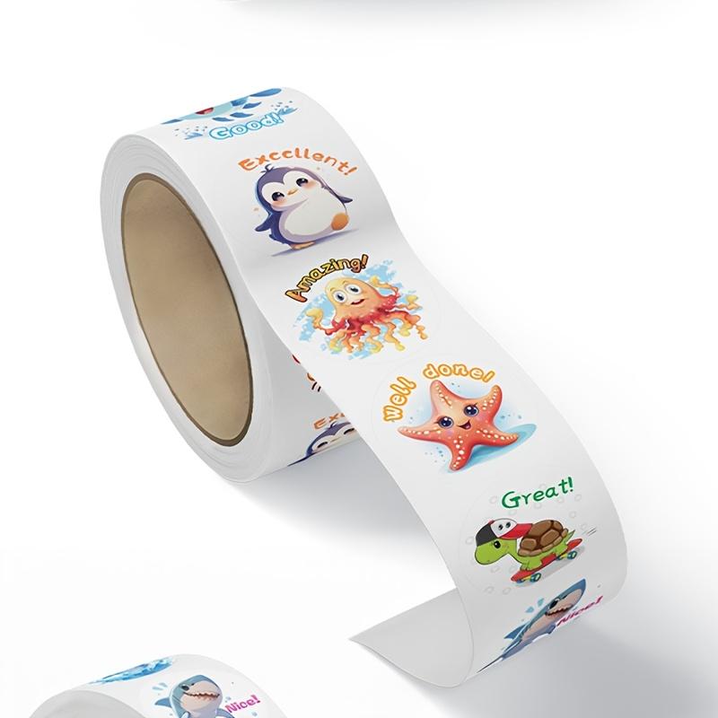 1 Roll Pack of Stationery Reward Stickers Round Animal Label Stickers