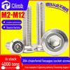 Chamfered Flat Head Hex Bolt, 304 Stainless Steel, M6/M8