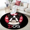Cartoon Boston Terrier pattern round rug,Carpet Rug for Living Room Bedroom  Playroom ,Non-slip Floor Mat,Holiday Gifts and Birthday Gifts.
