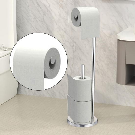 Отдельно стоящий держатель для туалетной бумаги с нескользящей устойчивой основой, простая сборка, большая емкость