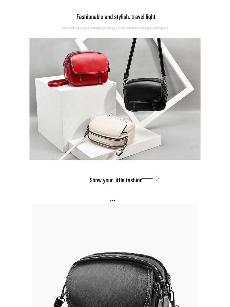 2023 Women's Trendy Soft Leather Crossbody Bag - Fashionable, Casual, Versatile, Small Spring/Summer Handbag