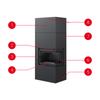Modular Fireplace Box 8 kW Ø 200 Black Self Closing Door