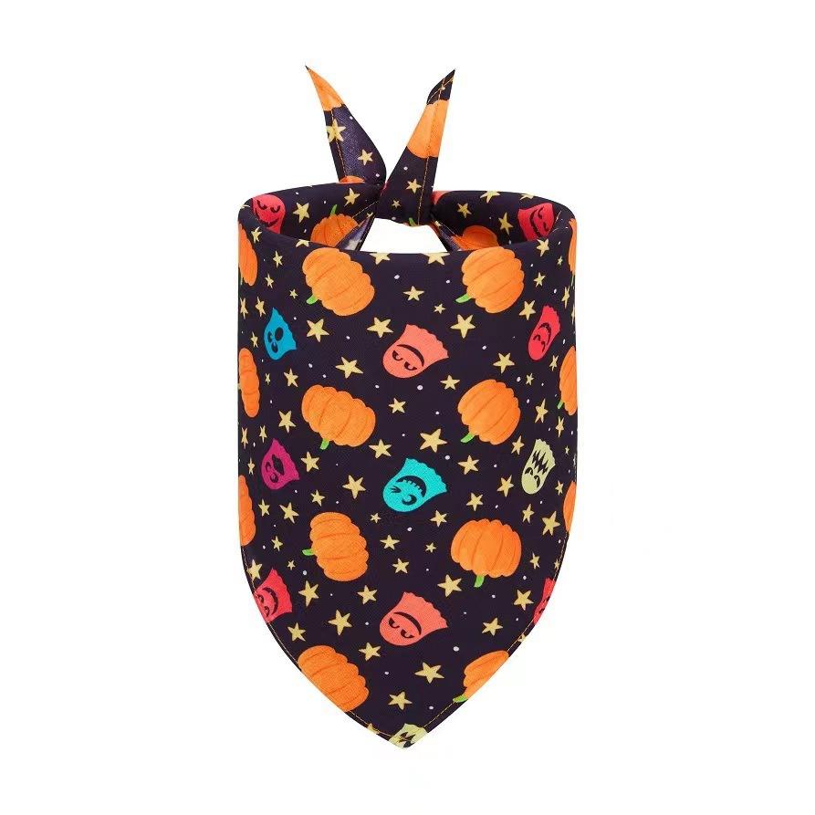 Halloween Pet Bandana Bib Polyester Triangle Scarf for Cats Dogs Fashion Accessory Holiday Costume Dress Up
