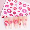 Fantasy Heart & Kiss Print Nail Art Stickers - Self-Adhesive, Nail Decals for Easy DIY Manicures Decoration