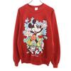 JERZEES 90s Made In USA Old Puzzle Mickey Mouse Long Sleeve Sweat Trainer Men's Used