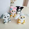 Kawaii Sanrios Crossdressing Cat Plush Doll Toy Cute Cartoon Stuffed Keychain Backpack Pendant For Kid Gifts