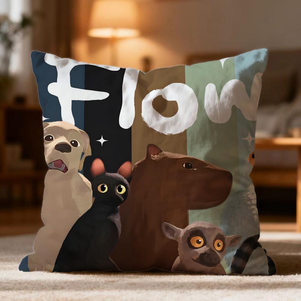 Popular F-FFlow Cushion Cover Soft Washable Pillow Case Multi-Scene for Couch Bed Travel Office Use