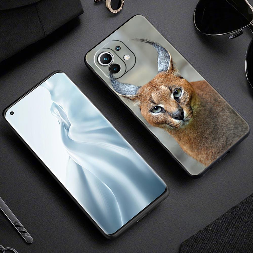 Чехол для телефона для Xiaomi Mi 15 14 13 12 11 Lite 14T 13T 12T 11T Pro Poco X7 X6 X5 X3 Pro F6 F5 F4 Обложка Африканская Рысь Каракал Кошка