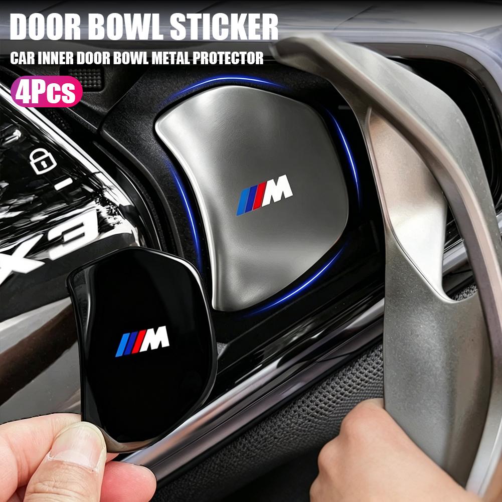 BBJA8 Car Inner Door Handle Bowl Metal Protective Sticker Anti-Scratch Trim Cover Accessories For BMW 3 5 series X1 X2 iX1 X5 X6 X7 M2