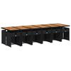 13 Piece Garden Dining Set with Cushions Black Poly Rattan
