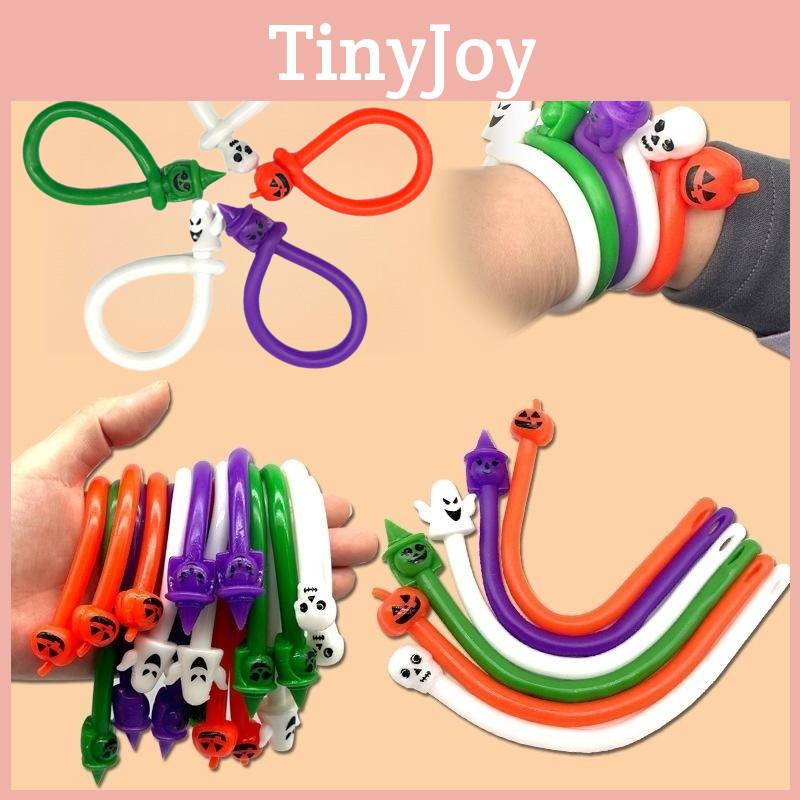 Cross-border Best-selling Halloween Wacky Tpr Soft Rubber Stress Relief Noodle Hand Bracelet Elastic Rope Toy Witch Purple 10.5g