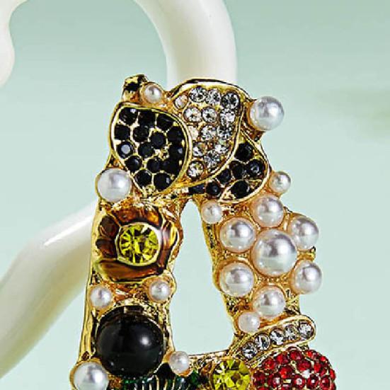 Enamel Brooch Pin Muti-Color Fashion Letter Shape Women Brooch Pin for Party