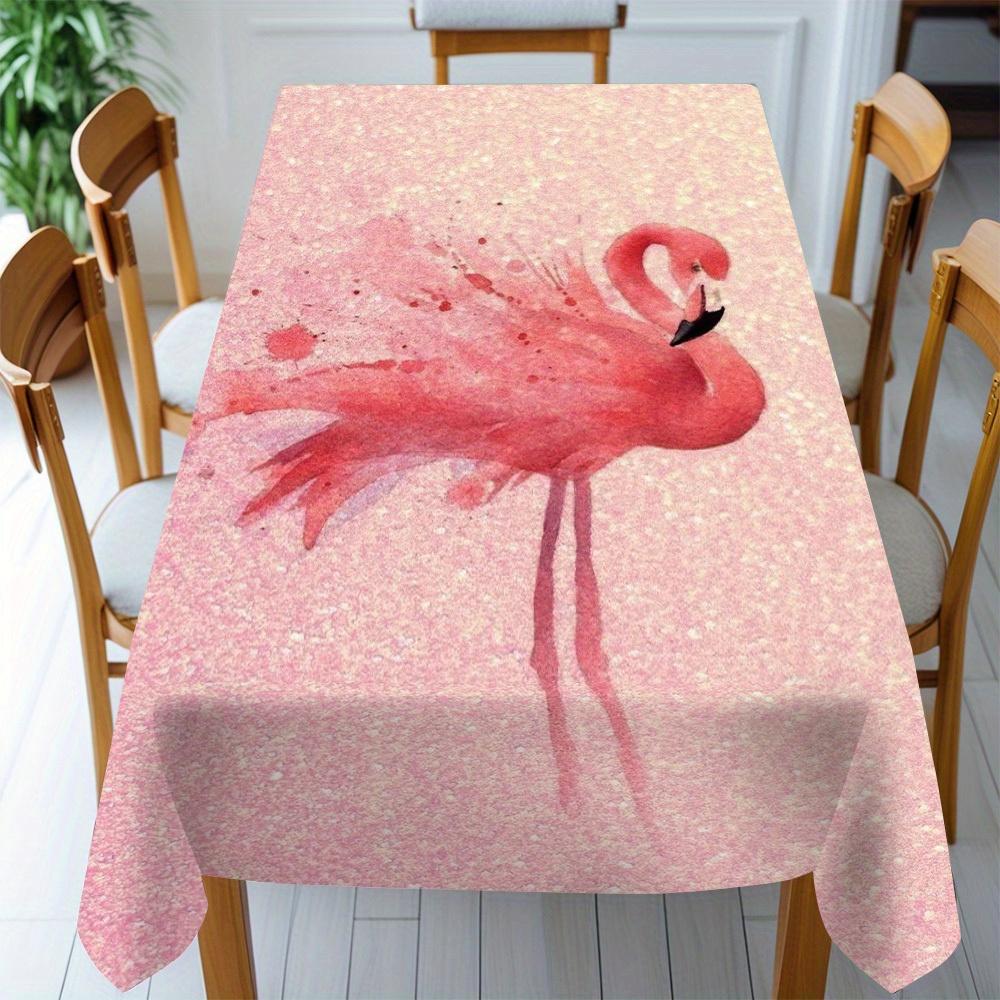 1pc Tablecovers Flamingo Tablecloth - Lightweight Machine Washable Rectangular Table Cover, Suitable for Spring Summer Weddings, Birthday Parties, Din